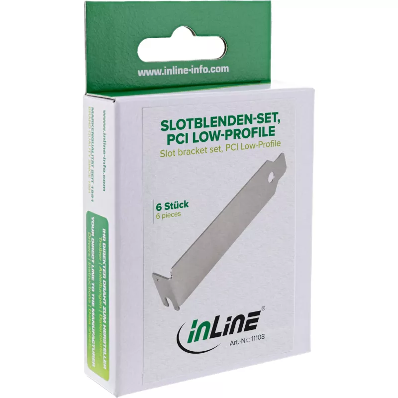 InLine PCI / PCI-E / ISA zema profila paplašināšanas karšu slotu kronšteini 6 gab.