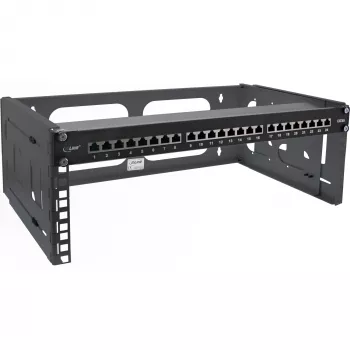 InLine 19 collu salokāms plaukts, 4U, 24-40cm dziļums, melns