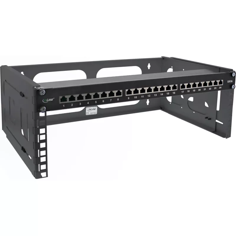 InLine 19 collu salokāms plaukts, 4U, 24-40cm dziļums, melns