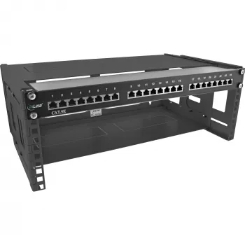 Pie sienas stiprināms plaukts InLine 19 collu salokāms plaukts 4U 24-40 cm dziļums melns