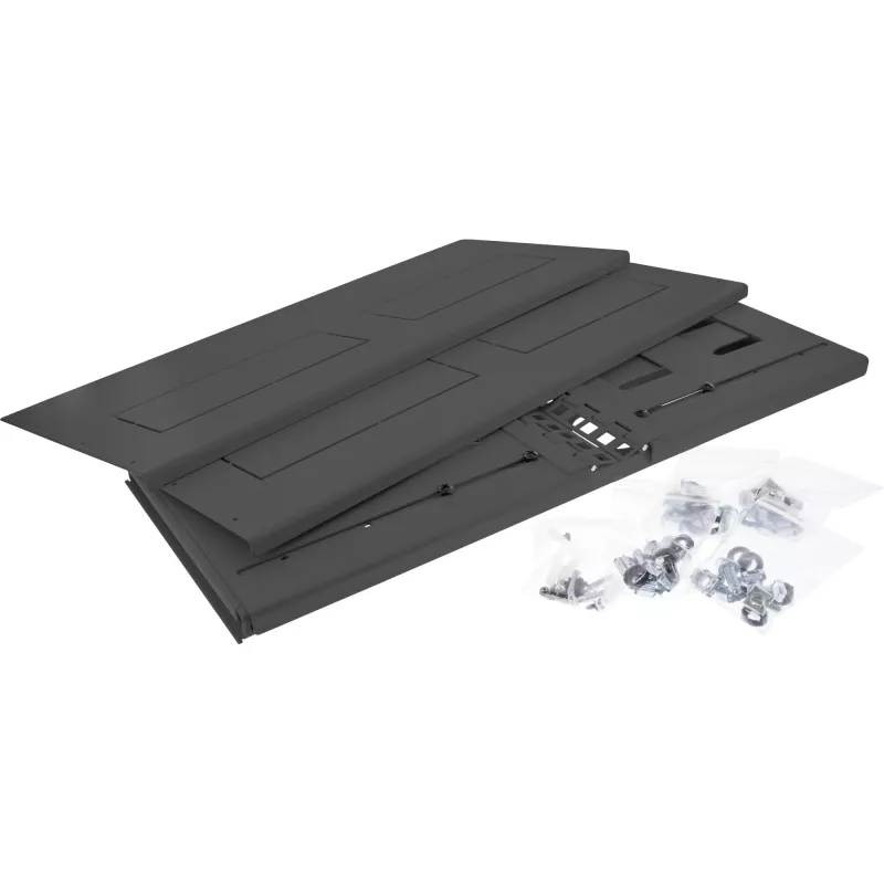 Pie sienas stiprināms plaukts InLine 19 collu salokāms plaukts 4U 24-40 cm dziļums melns