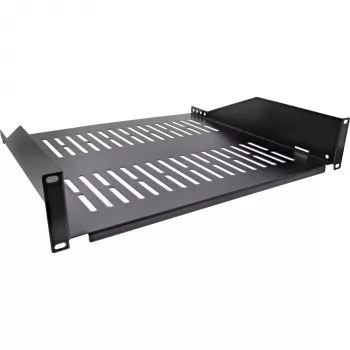 Plaukts statnes stiprināšanai InLine 19 collas 400mm 20kg 2U RAL 9005 melns