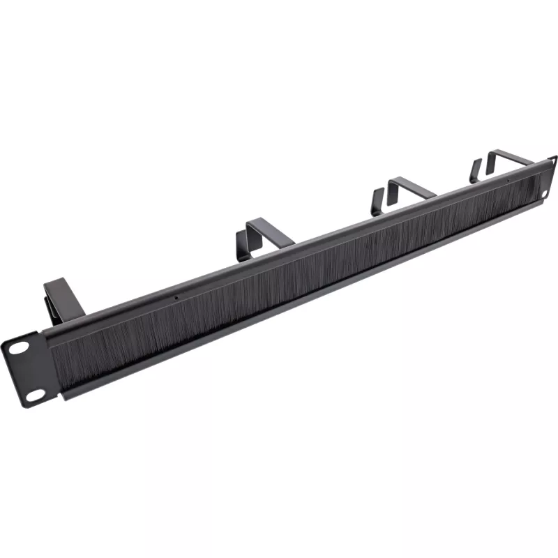 Kabeļu pārvaldības panelis InLine 19111L 1U melns 19 collu ar birstes ieliktni