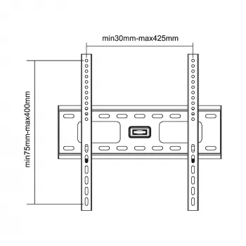 InLine sienas kronšteins TFT / LED / plazmas ekrāniem 81 - 140 cm 32 - 55 collas, maks. 75 kg