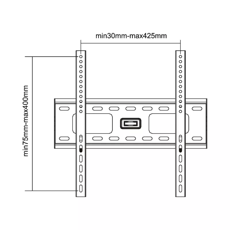 InLine sienas kronšteins TFT / LED / plazmas ekrāniem 81 - 140 cm 32 - 55 collas, maks. 75 kg