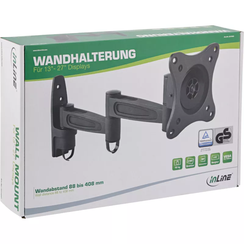InLine sienas stiprinājums 23105D monitoriem līdz 69 cm 27 collām