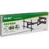 InLine XL-Arm pilnas kustības TV sienas stiprinājums, 43–80 collu plakanā paneļa televizoriem, maks. 50 kg