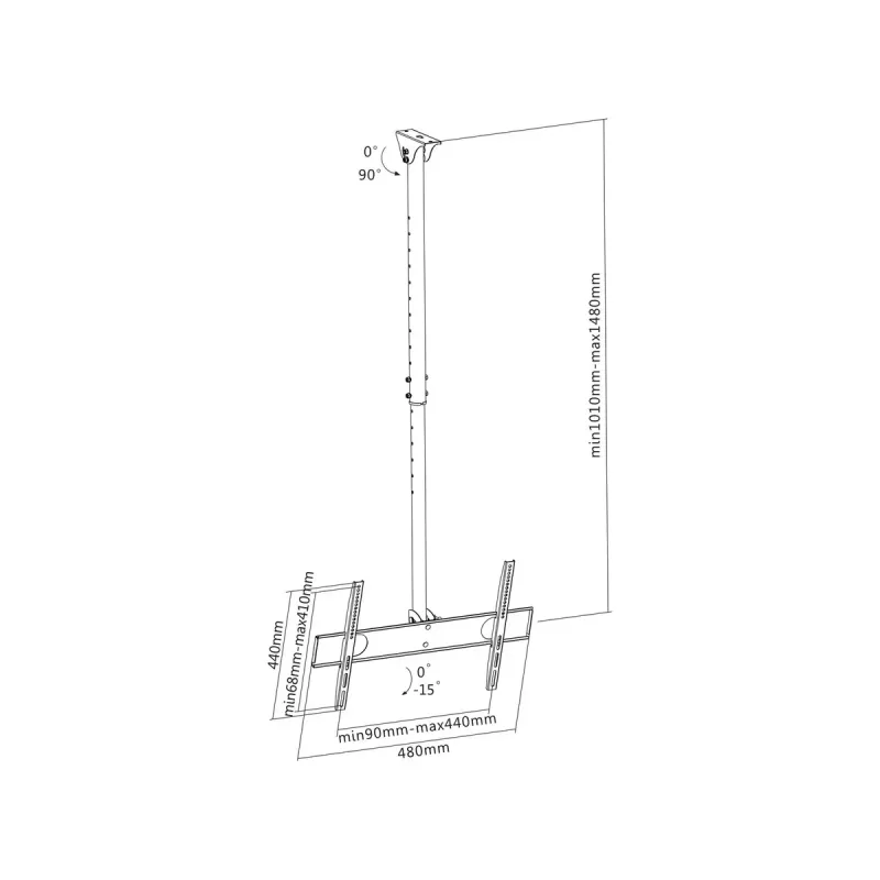 InLine plakanais un slīpais jumta kronšteins TFT / LED / plazmas televizoriem 32-55 collas, līdz 50 kg