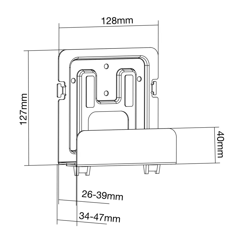 Pasīvs turētājs InLine 23152B multimediālu straumēšanas kastīšu ierīcēm 26-39mm
