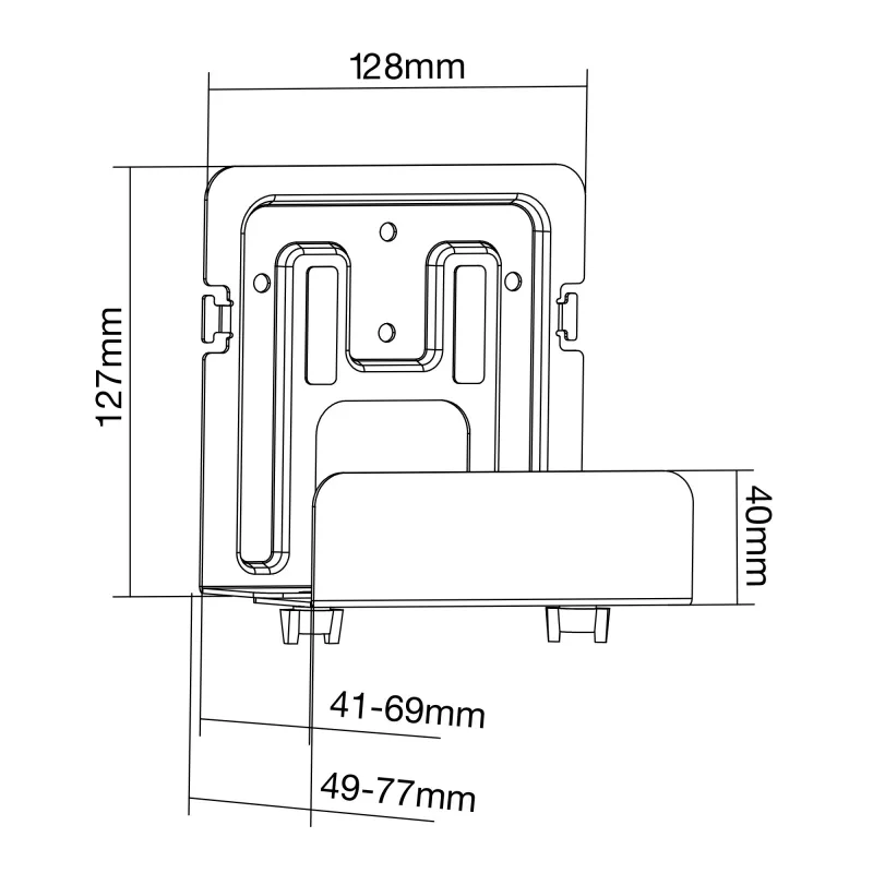 Pasīvais turētājs InLine 23152C multivides straumēšanas ierīcei 41-69 mm
