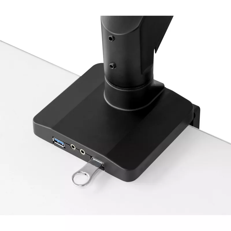 InLine galda stiprinājums ar pacēlāju un USB3.0, pārvietojams, 3 displejiem līdz 27 colām