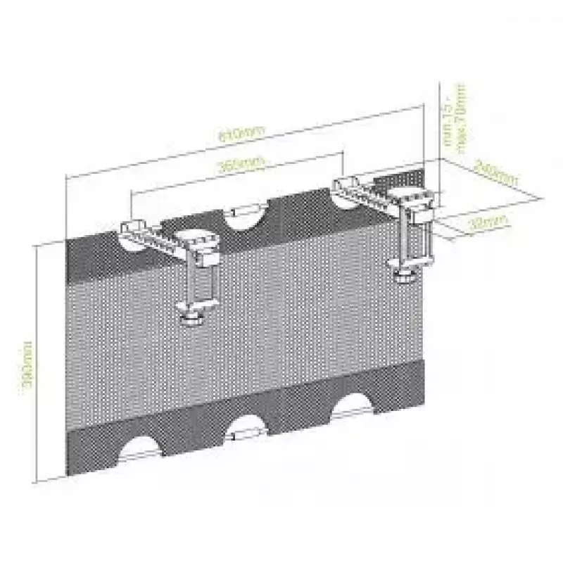Kabeļu tekne InLine 23199B melns glabāšanas tīkls zem galda 610x240x390mm