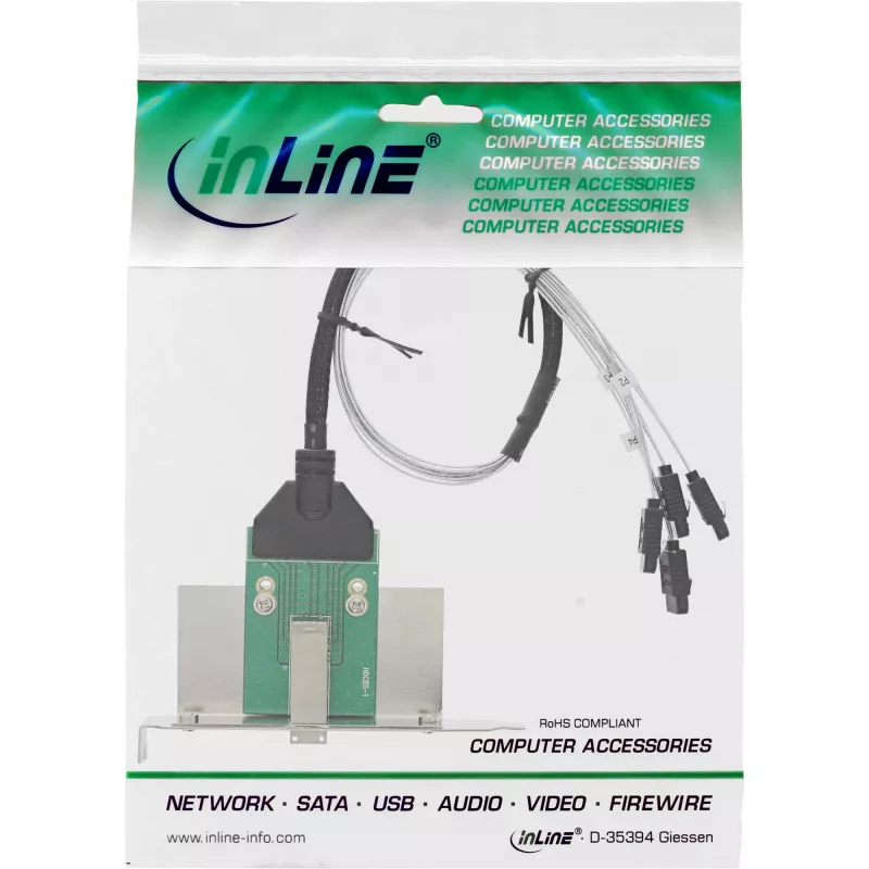 SATA saskarnes karte InLine SFF-8644 4x SATA
