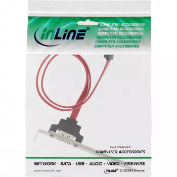 InLine 27902 eSATA spraugas kronšteins, eSATA ligzda uz iekšējo SATA, 0,5 m