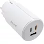 InLine USB PD barošanas bloks, GaN lādētājs, 3 porti, Dual USB-C + USB-A, 65W, balts