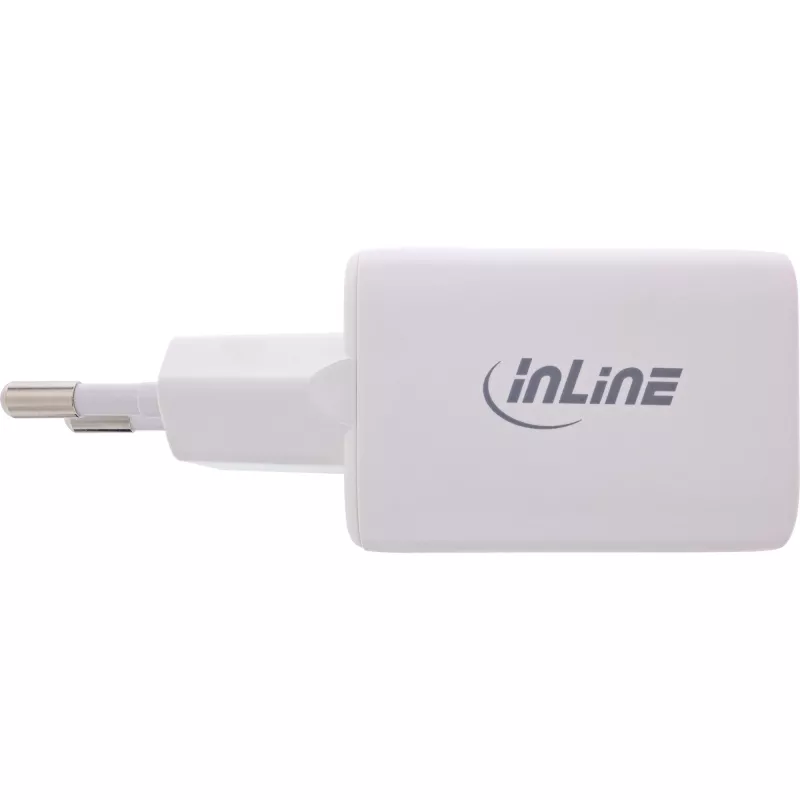 InLine USB barošanas avots, lādētājs USB-A + USB-C, 33W, PD + QC, balts