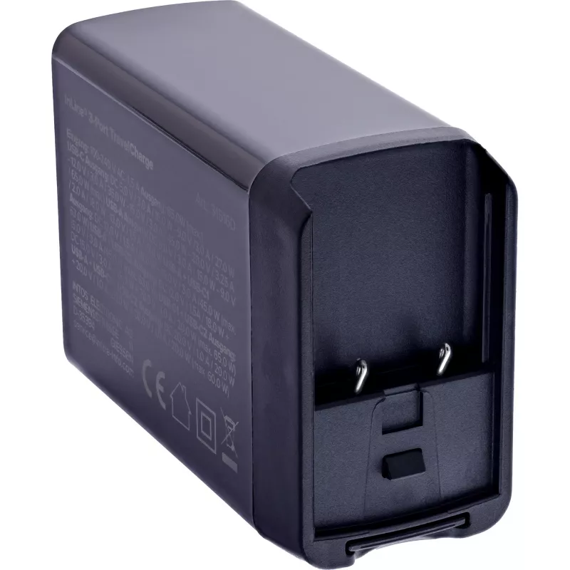 InLine 31516D mobilās ierīces lādētājs Universāls Melns AC Ātrā uzlāde Iekštelpām