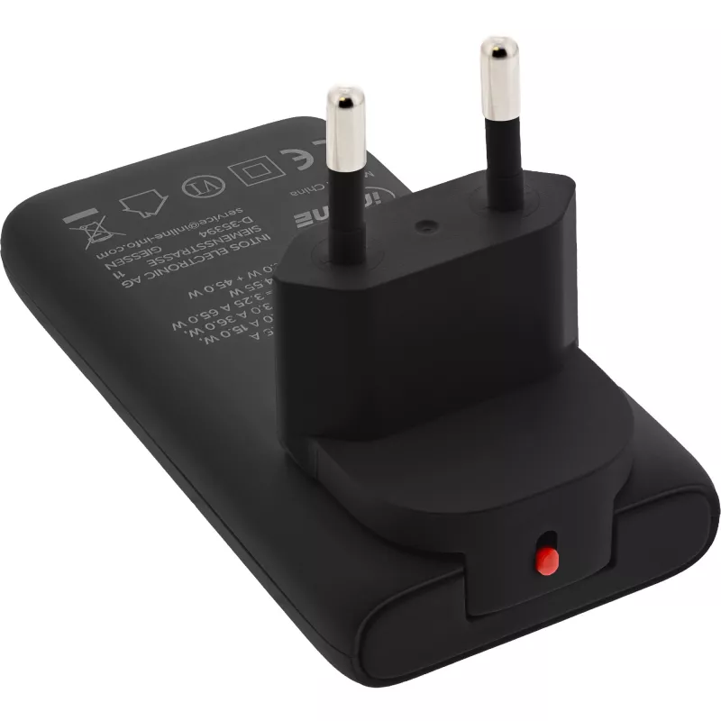 USB strāvas padeves lādētājs InLine 31519B Dual USB-C 65W strāvas adapteris ar diviem USB-C portiem