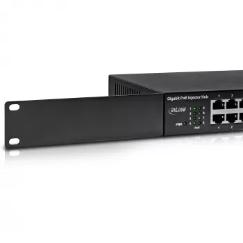 InLine PoE+ Gigabit tīkls Injector Hub 8 Port (8x PoE+), 1Gb/s, 19 collas 1U
