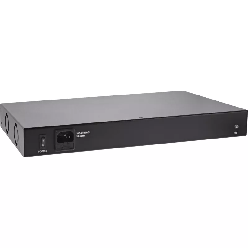 InLine PoE+ Gigabit tīkla inžektora centrmezgls, 16 porti PoE+, 19 inch1U, iekļauti kronšteini, 2 ventilatori