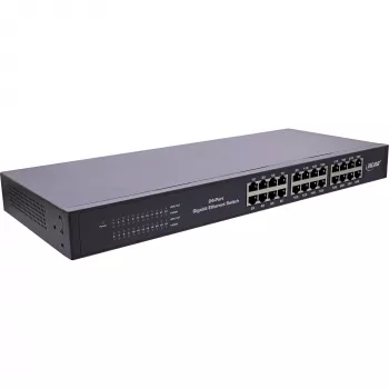 InLine Gigabit tīkla slēdzis 24 porti, 1 Gb/s, 48,26 cm (19 collas), 1U, metāls, bez ventilatora
