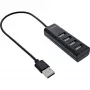 InLine USB 2.0 4-Port Hub, Type-A male to 4x Type-A female, Melns, 30cm, plāns