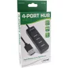 InLine USB 2.0 4-Port Hub, Type-A male to 4x Type-A female, Melns, 30cm, plāns