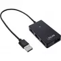 InLine USB 2.0 4 portu centrmezgls, Type-A spraudnis uz 4x Type-A sievišķo, melns, 30cm