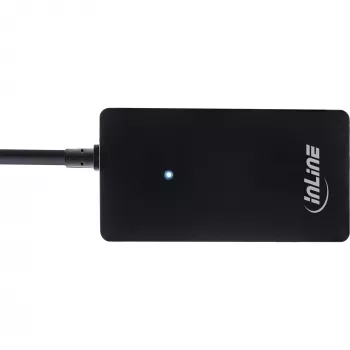 InLine USB 2.0 4 portu centrmezgls, Type-A spraudnis uz 4x Type-A sievišķo, melns, 30cm