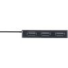 InLine USB 2.0 4 portu centrmezgls, Type-A spraudnis uz 4x Type-A sievišķo, melns, 30cm