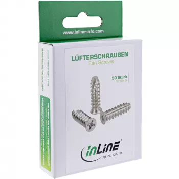 InLine ventilatora skrūves 5x16 mm sudrabotas 50 gab. iepakojumā