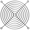 InLine Ventilatora režģis metāla, melns, 140x140mm