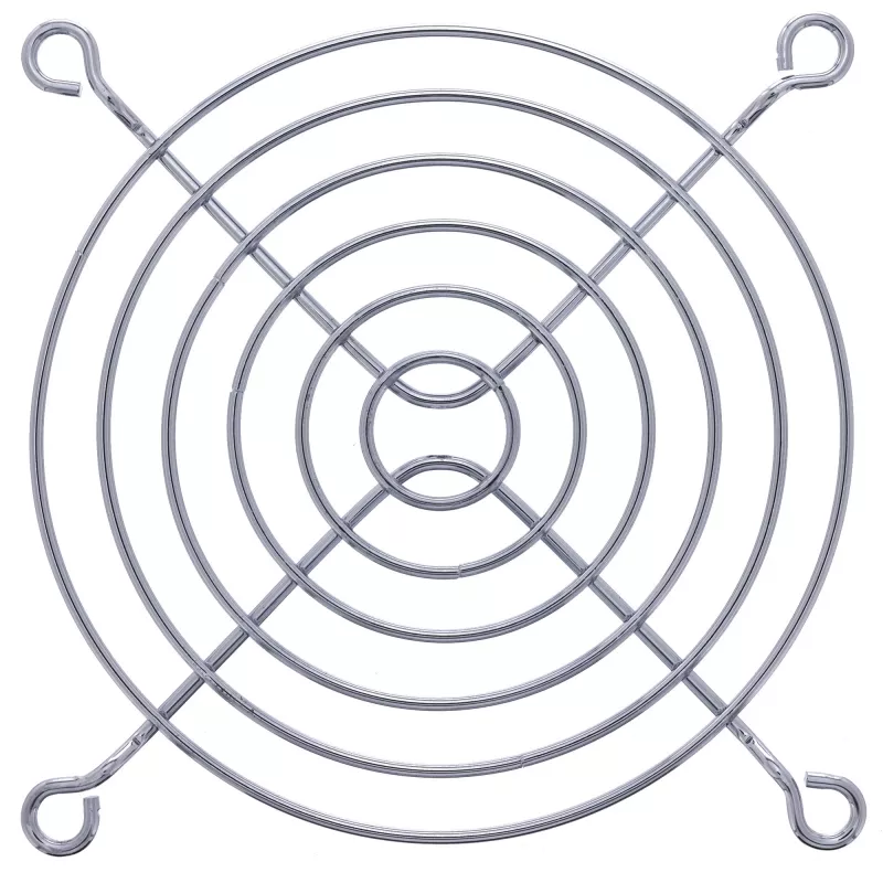 Iebūvējamā ventilatora aizsargrežģis, metāla, hromēts, 92x92 mm