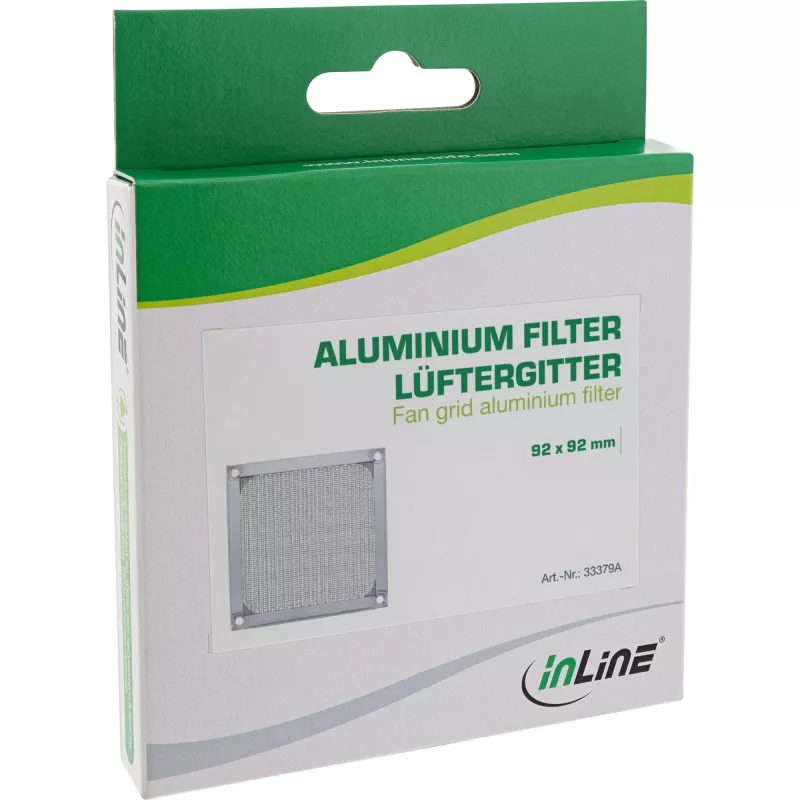 InLine ventilatora režģa alumīnija filtrs 92x92 mm