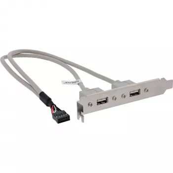InLine USB 2.0 paplašināšanas kronšteins 2x USB A tipa ligzda uz 1x 10 kontaktu savienotāju 0,35 m