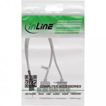 InLine USB 2.0 paplašināšanas kronšteins 2x USB A tipa ligzda uz 1x 10 kontaktu savienotāju 0,35 m