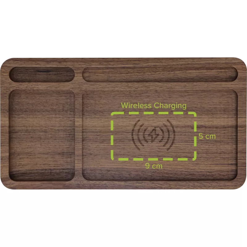 Organizators InLine WoodCharge ar Qi uzlādes virsmu USB barošanas avots