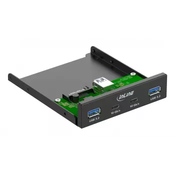 InLine 33456C diska nodalījuma panelis 8.89 cm (3,5 collas) I/O portu panelis melns
