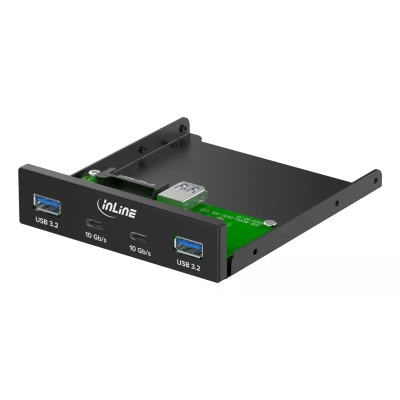 InLine 33456C diska nodalījuma panelis 8.89 cm (3,5 collas) I/O portu panelis melns