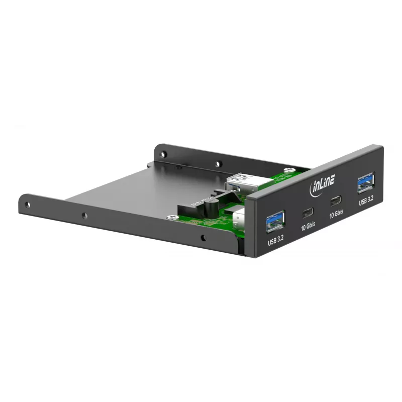 InLine 33456C diska nodalījuma panelis 8.89 cm (3,5 collas) I/O portu panelis melns