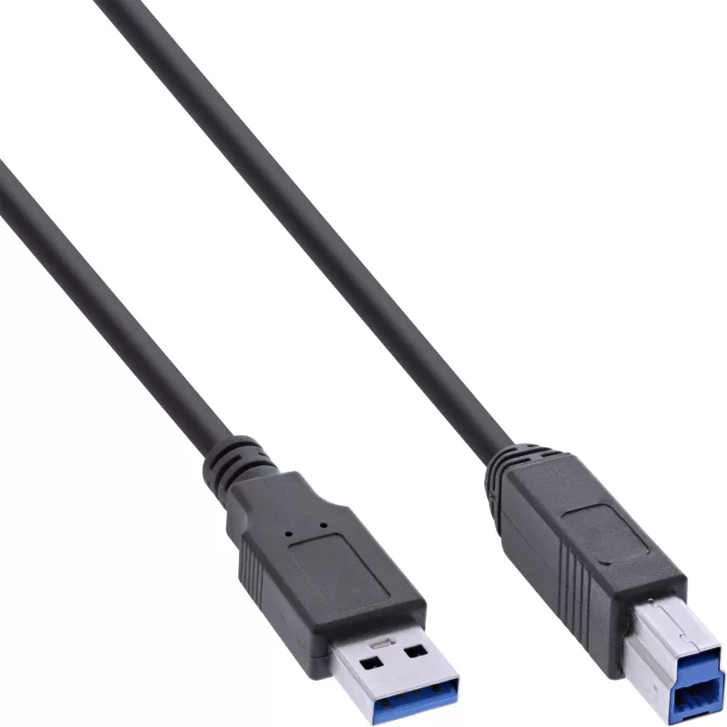 InLine USB 3.2 Gen.1 7 portu centrmezgls alumīnija korpusā ar 2,5A barošanas bloku, melns