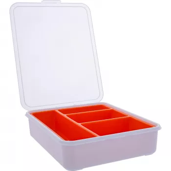 InLine mazo detaļu kastīte, 4 nodalījumi, 180x140x40mm, oranža