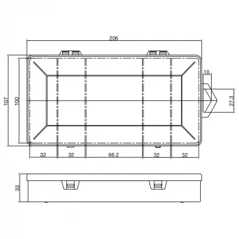 InLine mazo detaļu kastīte, 5 nodalījumi, 206x107x33mm, caurspīdīga