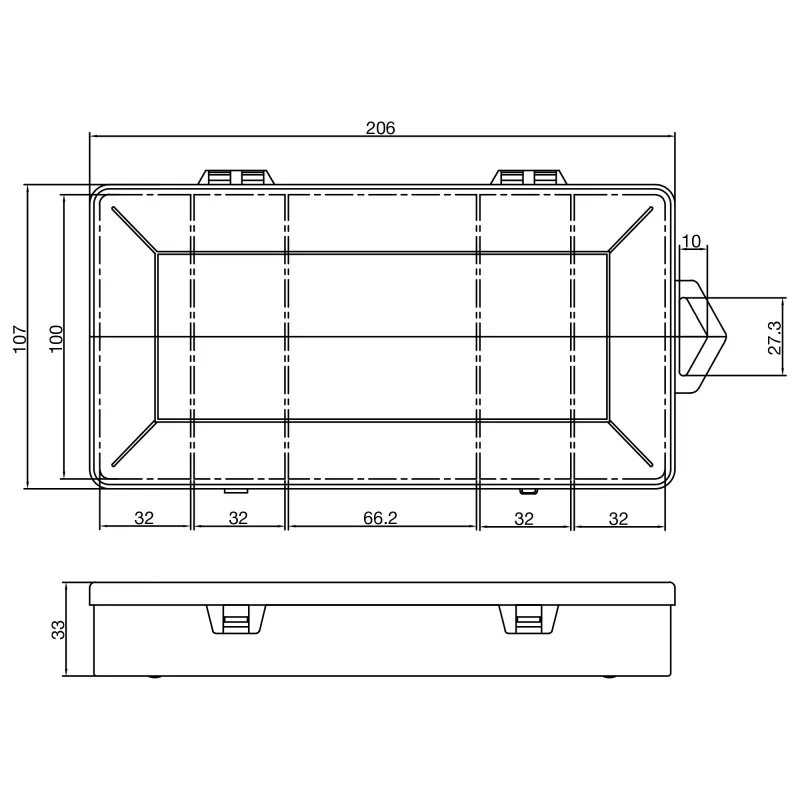 InLine mazo detaļu kastīte, 5 nodalījumi, 206x107x33mm, caurspīdīga