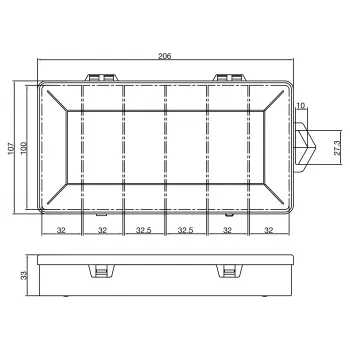 InLine mazo detaļu kārba, 6 nodalījumi, 206x107x33mm, caurspīdīga