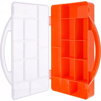 InLine Small Components Box, 11 compartments, 271x186x40mm, oranža