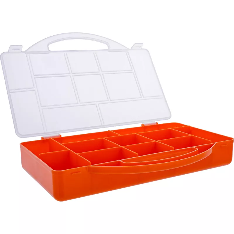 InLine Small Components Box, 11 compartments, 271x186x40mm, oranža