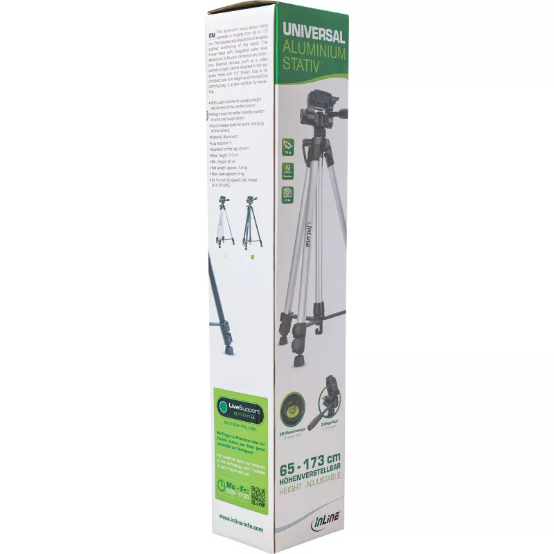 InLine Professional viegls statīvs sudrabots 5 kg noslodze 173 cm augstums