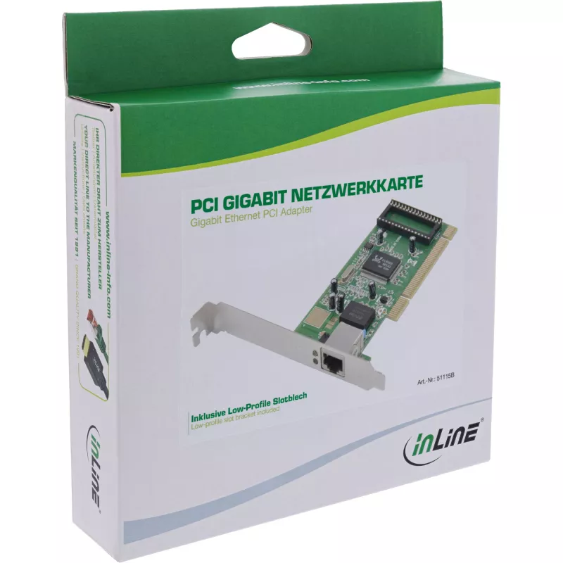 InLine Gigabit Ethernet PCI Adapteris 1x RJ45, PCI saskarne