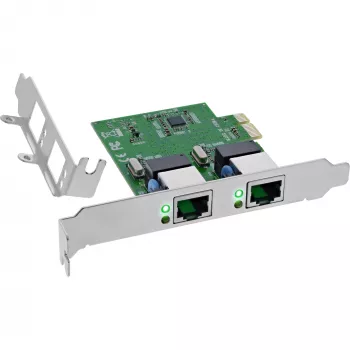 Tīkla karte InLine 51128K Dual Gigabit 2x RJ45 PCIe x1